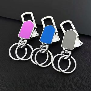 Porte-clés décapsuleur promotionnel en métal, en alliage de zinc, rond, vierge, avec logo gravé sur mesure, souvenir de bar - Product Image 1