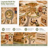 Casa de juegos con tobogán, área de juegos suave modular, certificada CE, zona infantil para centros comerciales, carretera de tráfico, aldea de simulación, área de juego de roles