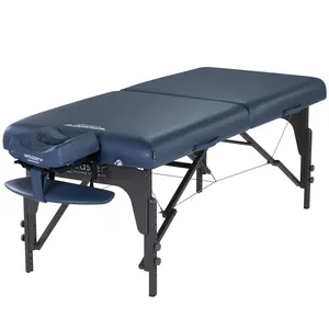 Master-cama de masaje Montclair azul real profesional, cama de Spa plegable de madera, ligera y portátil
