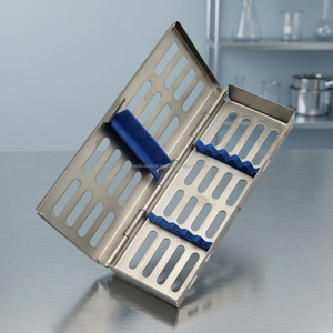 Medivolve Dental ENT Sterilization Cassette Rack <b>Box</b> Stainless Steel Surgical 5 Instrument Tray CE ISO Certified Manual Hospital - Product Image 3