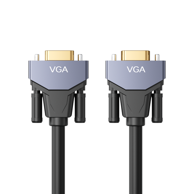 Best Selling Factory Cheap Price Grey 1.5M High Speed 1080p HD VGA to VGA 15 Pin Monitor Cable with PVC Jacket Braid Shielding