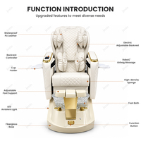 Fauteuil de pédicure électrique JOXIN avec massage LED 7 couleurs, bain à remous, massage des mains et du dos, siège réglable, équipement de salon de manucure