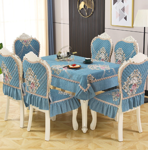 Chenille Polyester ăn uống Châu Âu ghế Bộ ghế đệm Khăn trải bàn thiết lập với phù hợp với ghế Bìa - Product Image 4
