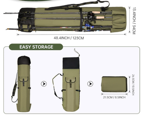 Étui multifonctionnel pour canne à pêche en polyester imperméable de grande capacité pouvant contenir 5 pôles 10L - Product Image 4