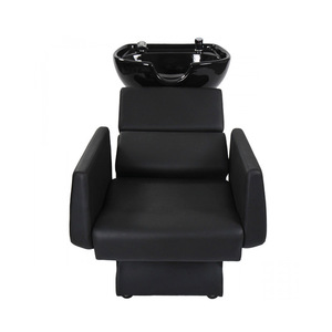 <span class=keywords><strong>Lit</strong></span> de lavage de cheveux de salon de coiffure-<span class=keywords><strong>Lit</strong></span> de coiffure et de rinçage semi-inclinable spécial avec bassin en céramique - Product Image 5