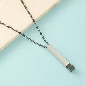 Vente chaude En Acier Inoxydable 3D Tige Pendentif Collier Matryoshka Poupée Cubique Colonne Télescopique Style <span class=keywords><strong>Personnalisable</strong></span> Gravure De Mode - Product Image 4