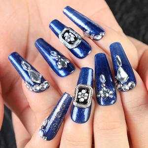 Uñas postizas de lujo acrílicas con diseño de estrella, mariposa y flores, extra largas, de cobertura completa, hechas a mano, precio de fábrica al por mayor. - Product Image 3