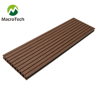 Plancher de terrasse en composite bois-plastique (WPC) moderne, antidérapant, imperméable, brossé, avec relief 3D, pour extérieur.
