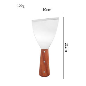 Acier inoxydable Pancake <span class=keywords><strong>Cuisson</strong></span> Maison Cuisine Fer À Frire <span class=keywords><strong>Plaque</strong></span> Barbecue Manche En Bois <span class=keywords><strong>Grattoir</strong></span> - Product Image 4