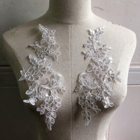 Applique en dentelle à paillettes multicolore fantaisie en stock pour la décoration de vêtements LT20394