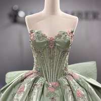 Robe de soirée formelle Jancember 8568, magnifique robe de bal sans bretelles, couleur vert sauge, corset cœur, appliques florales