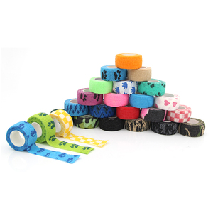 2.5cm * 4.5m personnalisé imprimé couleur élastique adhésif Bandage Wrap tissu non tissé respirant cohésif Bandage doigt <span class=keywords><strong>bande</strong></span> - Product Image 5