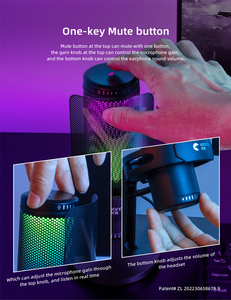 Micrófono profesional OEM de fábrica, condensador de transmisión en vivo, escritorio, RGB, USB, grabación, estudio de juegos, para <span class=keywords><strong>PC</strong></span>, nuevo - Product Image 2