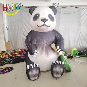 Tema Zoo palloncino animale mascotte orso Panda gonfiabile gigante con bambù - Product Image 2