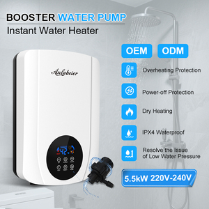 เครื่องทำน้ำอุ่นสแตนเลสแบบเพิ่มแรงดันคงที่ 5500W 30W 24V ปั๊มน้ำ ควบคุมแบบสัมผัส ELCB ป้องกันน้ำแห้ง ร้อนเร็ว - Product Image 6