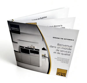 Brochure promotionnelle personnalisée à couverture souple en carton, design unique, couleur intégrale, format horizontal, impression de catalogue en carton - Product Image 1