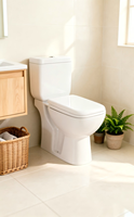 Cuvette de toilette européenne en céramique, design moderne, à poser au sol, économie d'eau, anti-odeur, chasse d'eau par siphon, double chasse à fermeture lente, pour hôtel