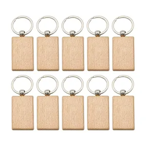 Thời trang biểu tượng tùy chỉnh Trống Gỗ Keychain cá nhân thép không gỉ gỗ móc chìa khóa