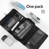 Neceser de Viaje Impermeable para Hombre, de Tela Oxford, con Cierre Magnético, Organizador de Artículos de Aseo, Gran Capacidad, Plegable, Kit de Afeitado