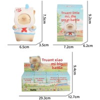 Figurine mystère de collection en boîte surprise, chat écolier en résine, figurine mignonne, animal kawaii, ornement de bureau, cadeau, vente en gros, personnalisable