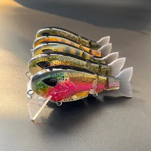 LVDE-Señuelos de Pesca de lubina, 3 sábalo articulado Swimbait 12,5 cm 50g