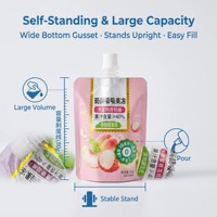 Emballages personnalisés, sachets en plastique avec bec verseur pour boissons, recharge de jus de fruits liquides