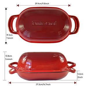 Four à pain au levain en fonte robuste, moule à pain bombé émaillé rouge avec doubles poignées en boucle pour les boulangers amateurs débutants - Product Image 6