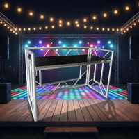 Stand de DJ portable en aluminium, comptoir de bar pliable pour utilisation sur scène, structure modulaire, capacité de charge 300 kg, noir et blanc, 1,5 m