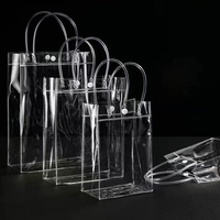 Sacs fourre-tout en PVC transparents, écologiques, personnalisables, réutilisables, imperméables, pour cadeaux, savons, parfums, shopping, avec poignée