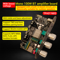 WUZHI AUDIO ZK-1001U avec amplificateur audio mono 100W, carte amplificateur, aigus, graves, haut-parleur TWS, TPA3116D2 AMP, musique, maison