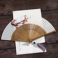 Éventail pliant portable en bambou de 22 cm, style chinois, fait main, pour la danse et accessoires de photographie, vente en gros