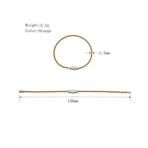 YIWANG Orange Vis Verrouillage En Acier Inoxydable Fil Porte-clés Câble Fil Porte-clés - Product Image 3