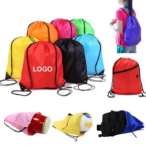 Sac à dos de sport à cordon de serrage pour entraînement d'équipe, dégradé bleu-vert, résistant à l'eau, 20-35L, unisexe, tissu polyester 210D - Product Image 4