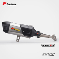 Système d'échappement pour scooter Zontes 368G 2026, prix de gros usine Forsound, conception de protection en fibre de carbone, tube avant central