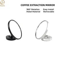 Miroir magnétique en bois 360° pour espresso, haute réflexion, pour visualisation du flux, noir/argent, pour une extraction de café de précision
