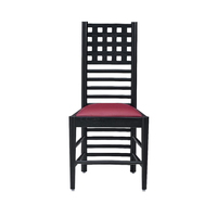 Chaise de salle à manger moderne en bois massif avec dossier haut et siège rembourré pour restaurant et hôtel