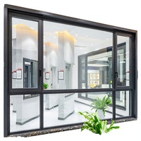 Fenêtres sur mesure NFRC résistantes au vent, double vitrage, cadre métallique transparent trempé, fenêtre à battant ronde, moustiquaire coulissante