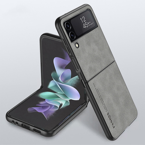 Coque arrière en cuir de mouton pour Samsung pour Galaxy Z Flip <span class=keywords><strong>4</strong></span>/5/6 Coque pare-chocs antichoc étui de téléphone portable étui inclus - Product Image 1