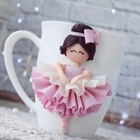 Mug en argile polymère pour fille médecin, cadeau, mug fait à la main, design personnalisé