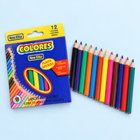 Crayons de couleur miniatures en plastique de 3,5 pouces, forme hexagonale, pour la promotion, les enfants à l'école, le dessin, la peinture, les fournitures scolaires
