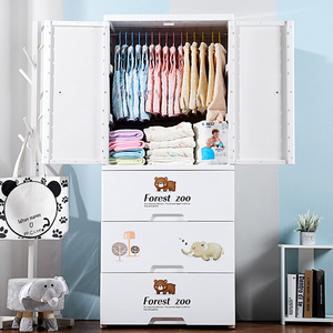 Armoire double porte grande capacité 66 cm, organisateur de rangement <span class=keywords><strong>suspendu</strong></span> complet, motif mignon, qualité durable - Product Image 3