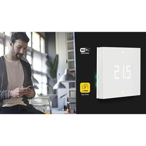 Thermostat Wi-Fi Vimar 02912 Blanc 240V 5A Mural avec Assistant Vocal - Product Image 3