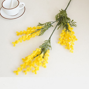 Flores de <span class=keywords><strong>Acacia</strong></span> artificiales de gama alta, <span class=keywords><strong>flor</strong></span> de cerezo de triple Rama de felpa para decoración del hogar, venta al por mayor - Product Image 6