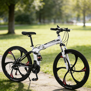 Bicicleta <span class=keywords><strong>de</strong></span> Montaña Plegable <span class=keywords><strong>de</strong></span> 26 Pulgadas con 24 Velocidades, Cuadro <span class=keywords><strong>de</strong></span> Acero <span class=keywords><strong>de</strong></span> Alto Carbono, Suspensión Trasera, Horquilla con Absorción <span class=keywords><strong>de</strong></span> Impactos y Frenos <span class=keywords><strong>de</strong></span> Disco - Product Image 6