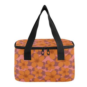 12 Can Custom Logo Flowers Design Food Storage Bag Two Handles Tote Lunch Insulated Bag Small Cooler Bag for Women - Product Image 3