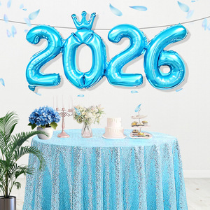 ลูกโป่งฟอยล์ตัวเลขปีใหม่ดิจิตอล Crown 2026 ขนาด 11-25 ซม. สำหรับผู้ใหญ่ งานปาร์ตี้วันปีใหม่ ฉากหลัง - Product Image 6