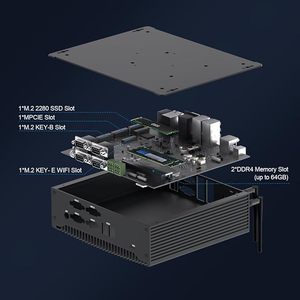 Mini PC sin Ventilador con Windows 11, Core I7-10510U, 8GB de RAM, 256GB SSD, Mini Computadora de Escritorio con Linux, <span class=keywords><strong>6</strong></span> Puertos <span class=keywords><strong>COM</strong></span> RS232/422/485, GPIO, 4K 3xDisplay - Product Image 3
