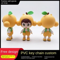 Porte-clés en PVC souple personnalisé, figurine de dessin animé 3D, pendentif en silicone avec logo IP d'entreprise, modèle sur mesure