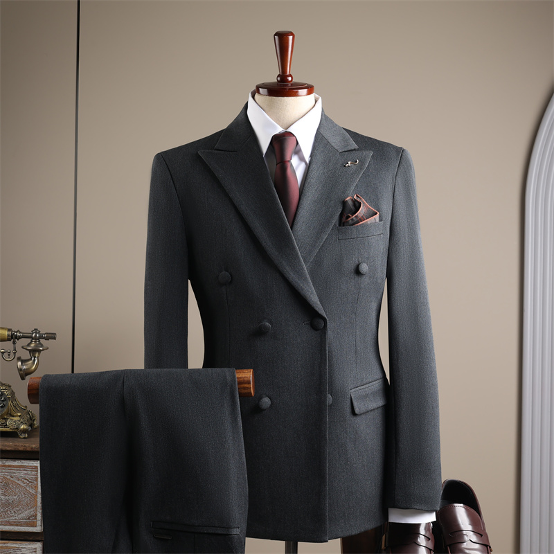 Grigio scuro (abito + gilet + pantaloni eleganti)