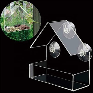 Thân Thiện Với Môi Chống-Tràn Acrylic Lồng Chim Ngoài Trời Treo Cửa Sổ <span class=keywords><strong>Bird</strong></span> Trung Chuyển Vật Nuôi Bát & Ăn Cho Chim - Product Image 5